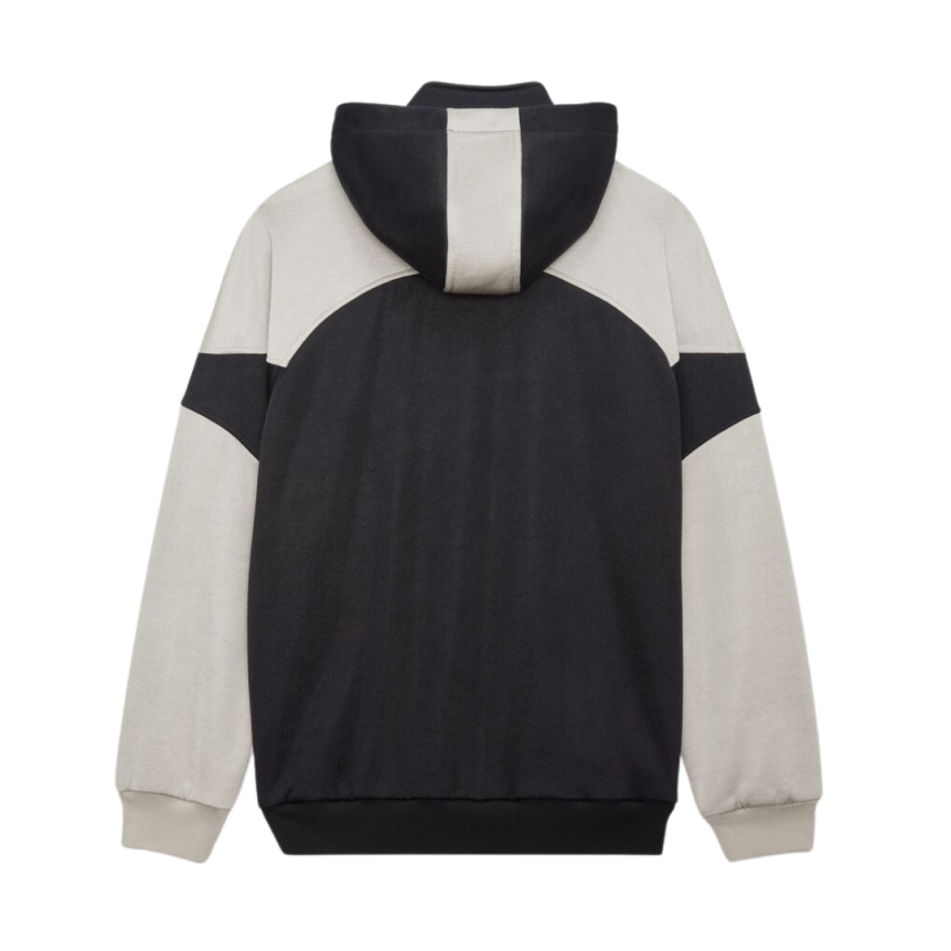 Sweat-shirt Hoodie zippé molleton noir beige broderie saint laurent