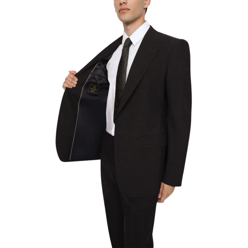 Costume DG Essentials laine noire revers pointus