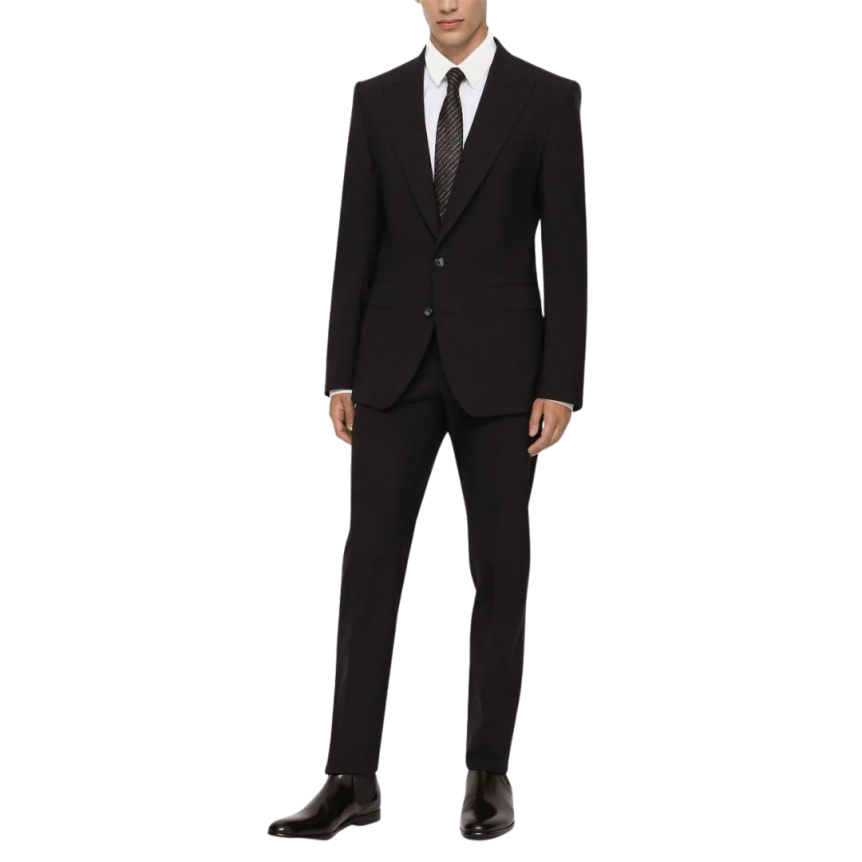 Costume DG Essentials laine noire revers pointus