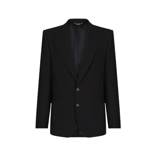 Costume DG Essentials laine noire revers pointus