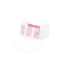 Casquette baseball coton blanc ICON rouge détouré
