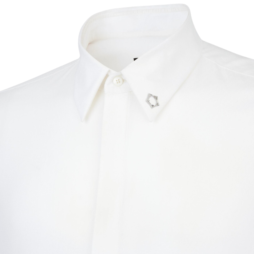 Chemise FENDI classique coton blanc FF métal strass