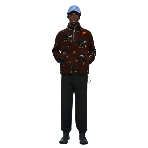 Pantalon LOEWE cargo coton noir poche zippée argent