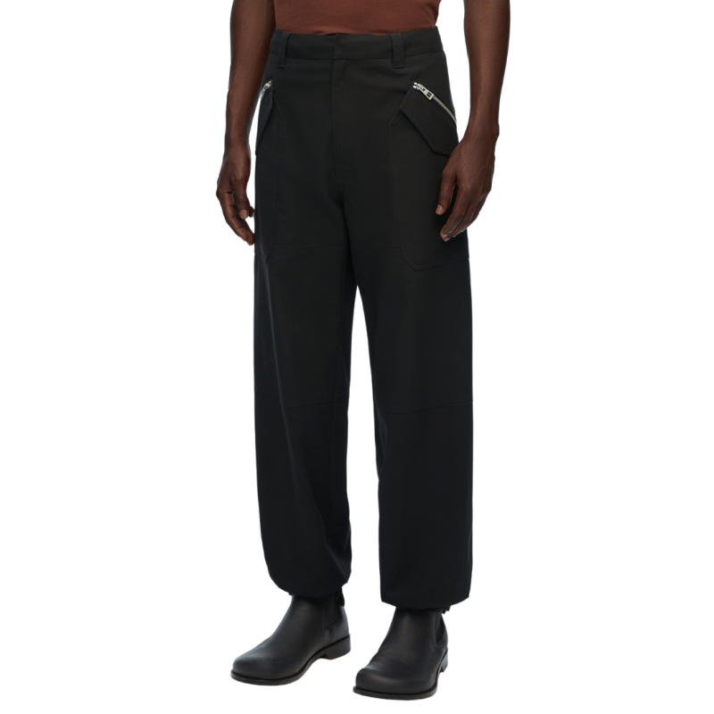 Pantalon cargo coton noir...