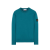 Sweat-shirt col rond jersey coton gratté turquoise