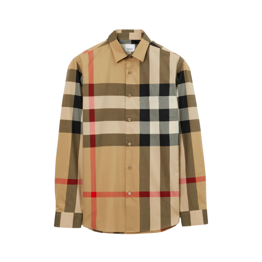 Chemise BURBERRY Summerton coton gros carreaux check beige