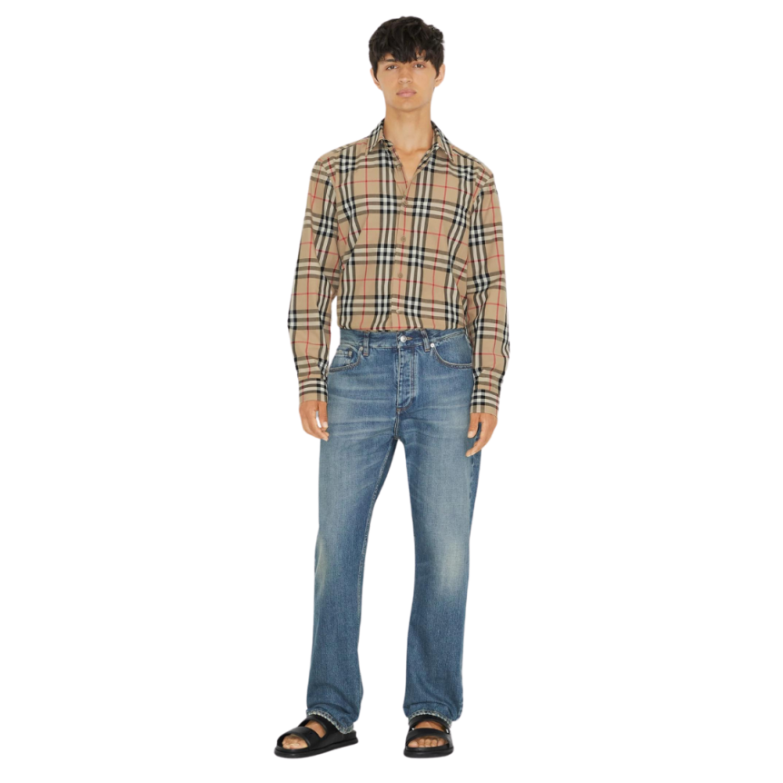 Chemise BURBERRY Caxtan coton carreaux check beige