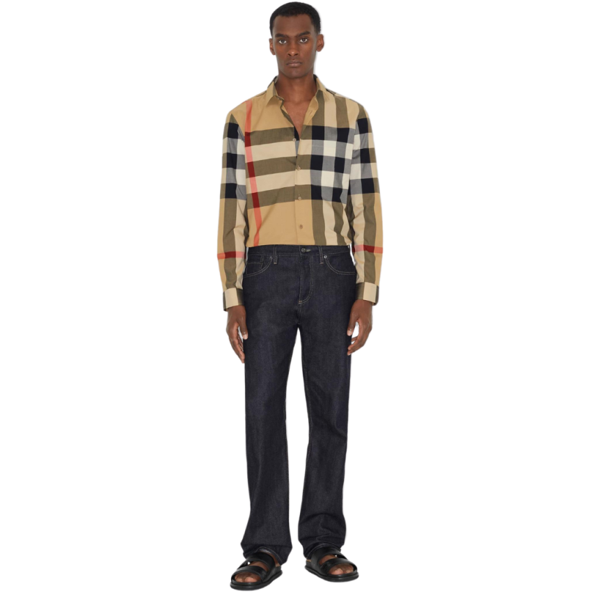 Chemise BURBERRY Summerton coton gros carreaux check beige