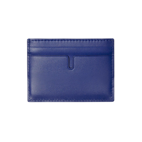 Porte cartes BURBERRY cuir bleu embossé cavalier