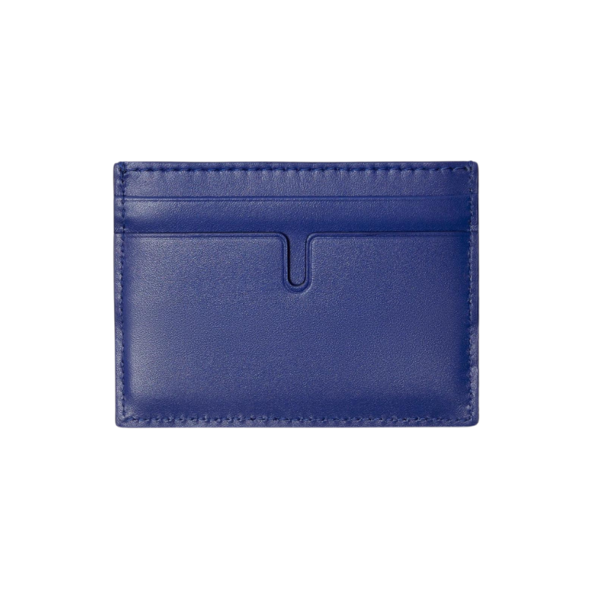 Porte cartes BURBERRY cuir bleu embossé cavalier