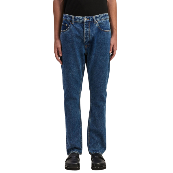 Jeans coton Palm Angels denim bleu logo Palm Angels embossé