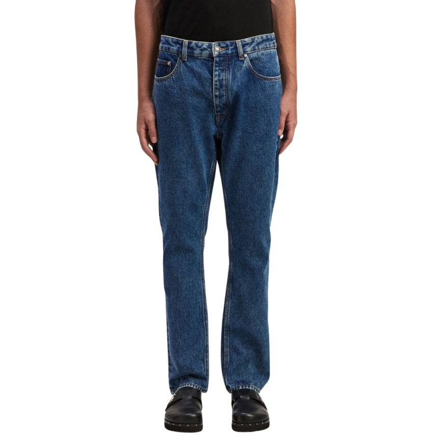 Jeans coton Palm Angels denim bleu logo Palm Angels embossé