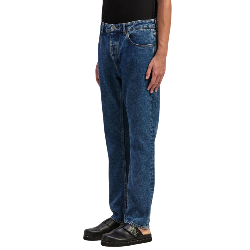 Jeans coton Palm Angels denim bleu logo Palm Angels embossé