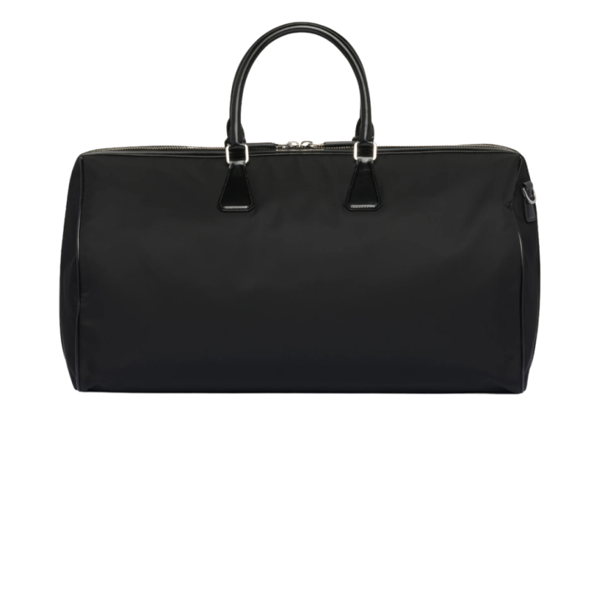 Sac marin PRADA porté main bandoulière Re-Nylon cuir brossé noir