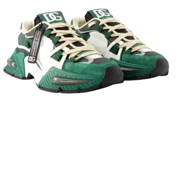 Basket Sneaker DOLCE & GABBANA Airmaster bi matière Blanc vert