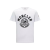 T-shirt coton blanc logo écriture boxe velours bleu marine