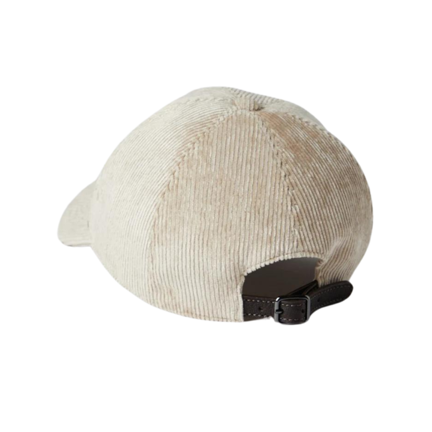 Casquette baseball BRUNELLO CUCINELLI velours côtelé beige bande brillante