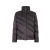 Doudoune col montant capuche nylon noir motif diagonal gris