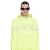 Sweat à capuche Tape Type Ripped Pocket Large Fit polaire bouclée jaune fluo