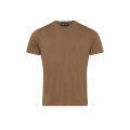 T-shirt manche courte col rond lyocell coton kaki marron