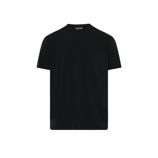 T-shirt manche courte TOM FORD col rond lyocell coton noir