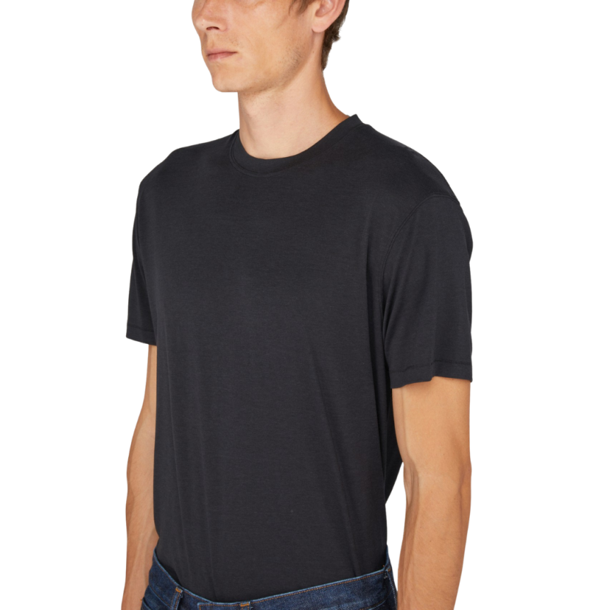 T-shirt manche courte TOM FORD col rond lyocell coton noir