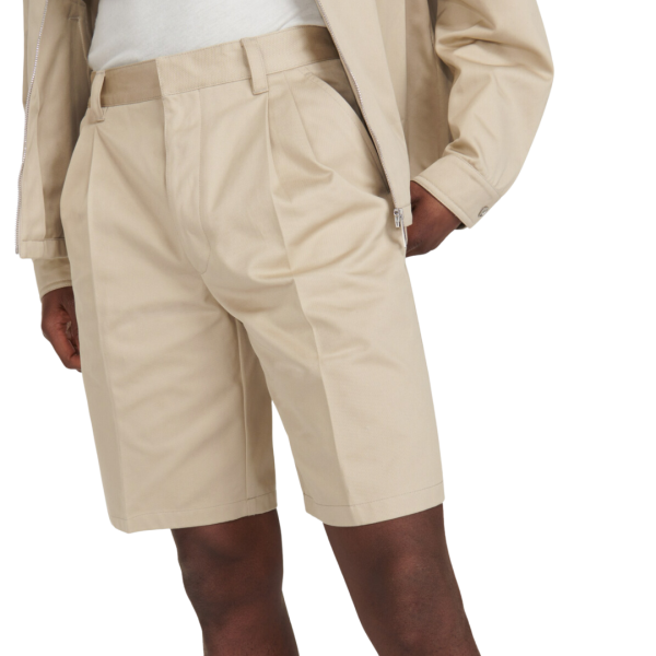 Short Bermuda PRADA pince coton beige