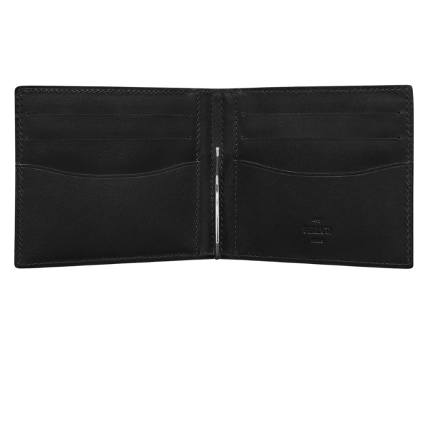 Portefeuille BERLUTI Figure Cuir Scritto Swype Nero Grigio