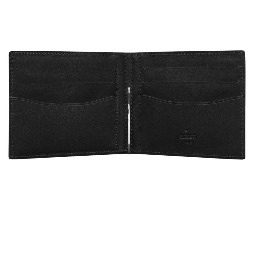 Portefeuille BERLUTI Figure Cuir Scritto Swype Nero Grigio