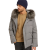 Blouson doudoune gris clair col renard gris