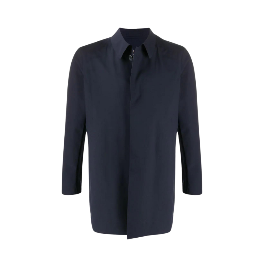 Manteau droit HERNO imperméable stretch bleu marine