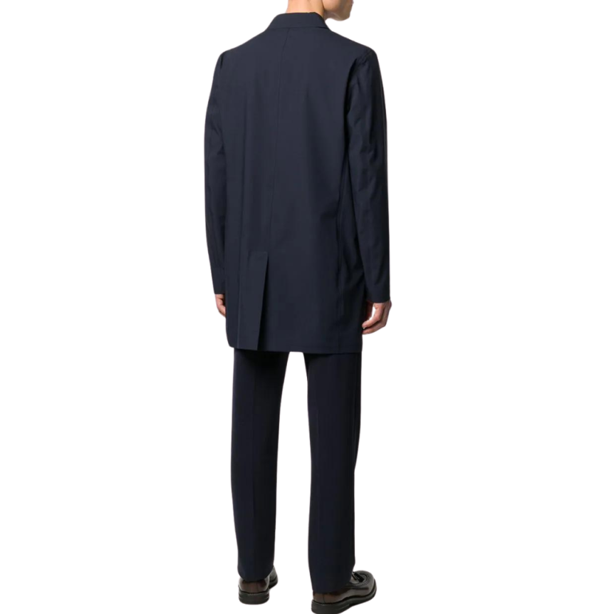 Manteau droit HERNO imperméable stretch bleu marine