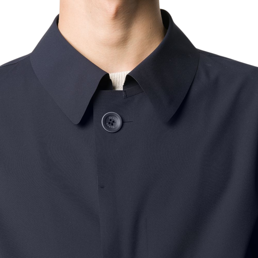 Manteau droit HERNO imperméable stretch bleu marine
