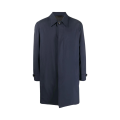 Manteau Trench boutonnière caché coton bleu marine