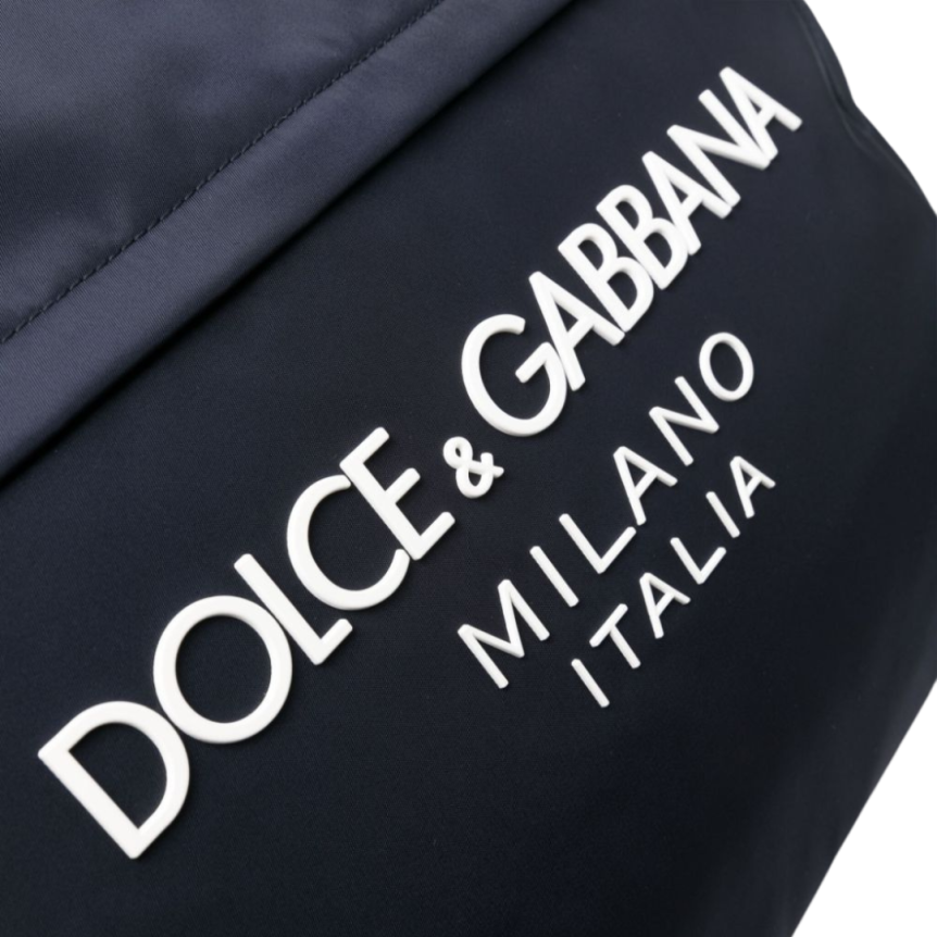 Sac Cabas DOLCE & GABBANA fourre-tout nylon bleu marine logo relief blanc