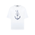 T-shirt manche courte coton blanc ancre marine logo dg