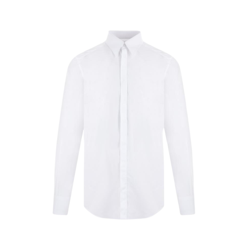 Chemise manche longue DOLCE & GABBANA Martini coton blanc col Kent
