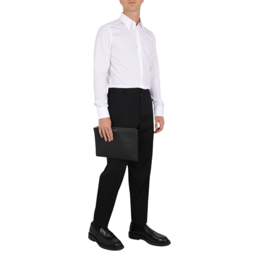 Chemise manche longue DOLCE & GABBANA Martini coton blanc col Kent