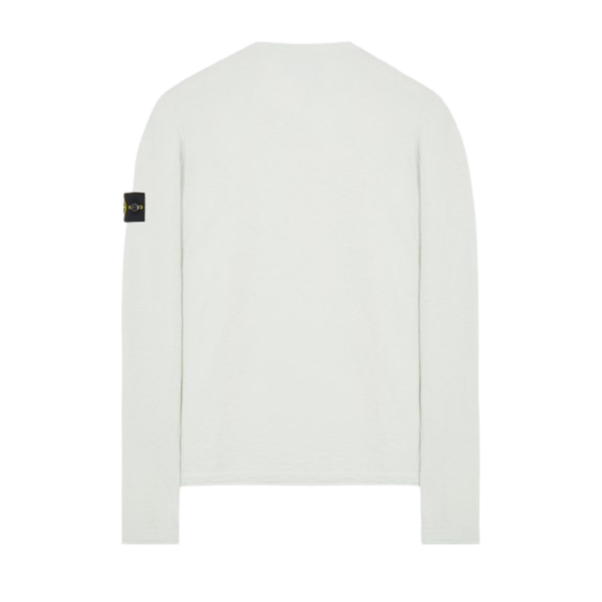 Pull col rond STONE ISLAND coton nylon blanc Badge Rose des vents