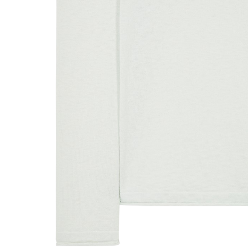 Pull col rond STONE ISLAND coton nylon blanc Badge Rose des vents