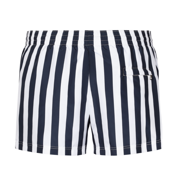 Short de bain DOLCE & GABBANA nylon blanc rayures bleu marine