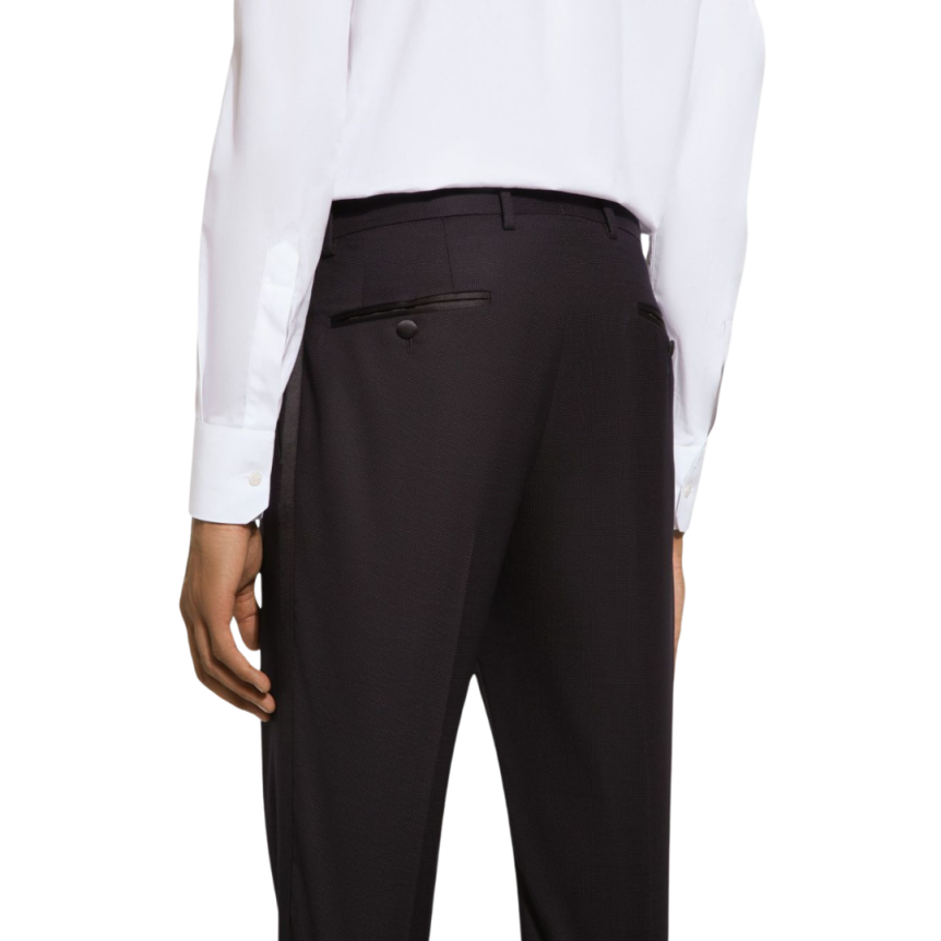 Costume Smoking DOLCE & GABBANA laine vierge micro caviar bleu nuit