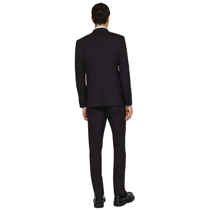 Costume croisé DOLCE & GABBANA laine stretch bleu marine