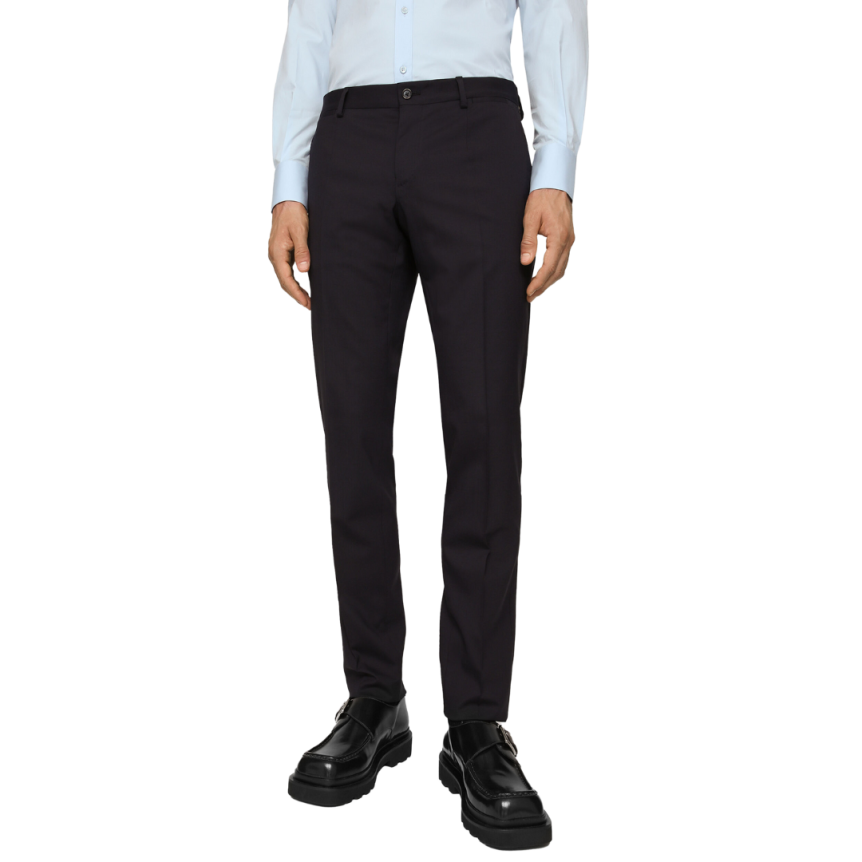 Costume croisé DOLCE & GABBANA laine stretch bleu marine