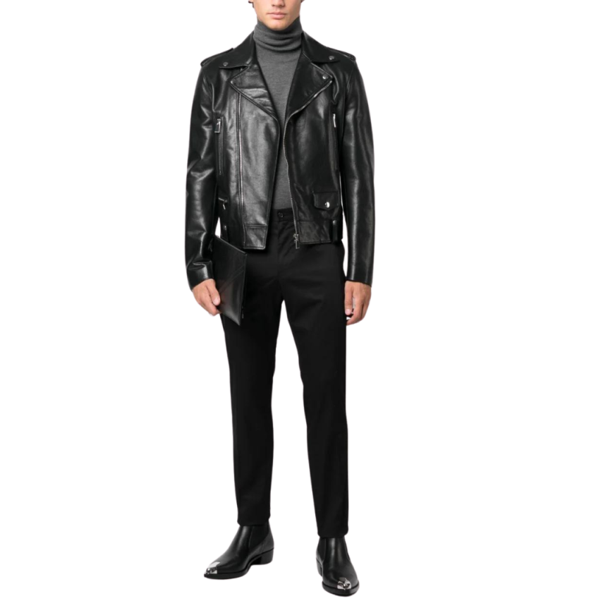 Pantalon Chino DOLCE & GABBANA coupe droite coton stretch noir