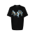 T-shirt col rond Décalé Chrome coton noir logo bleu ciel dégradé