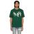 T-shirt col rond jersey coton vert logo écru