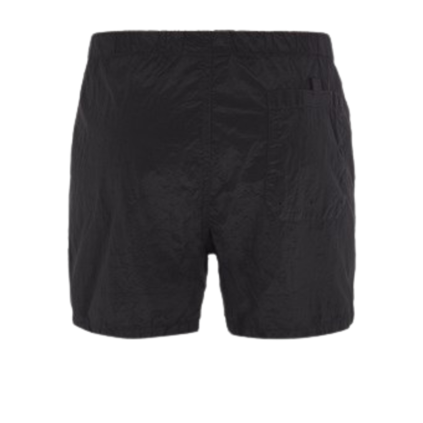 Short de bain STONE ISLAND nylon noir boutons cordon