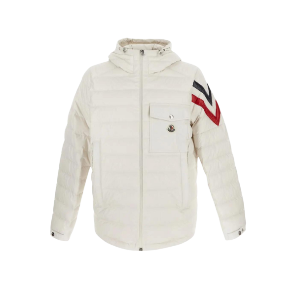 Doudoune MONCLER Berard nylon blanc mat Manche Tricolore