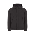 Blouson à capuche coton noir Softshell bouton pression